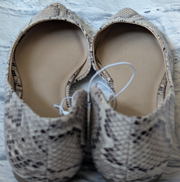 Snakeskin Python Print Pump Flats New - Picture 5 of 8